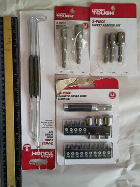 Hyper Tough Drill Driver Accessories Lot Socket Adapters Bits Scribe Set